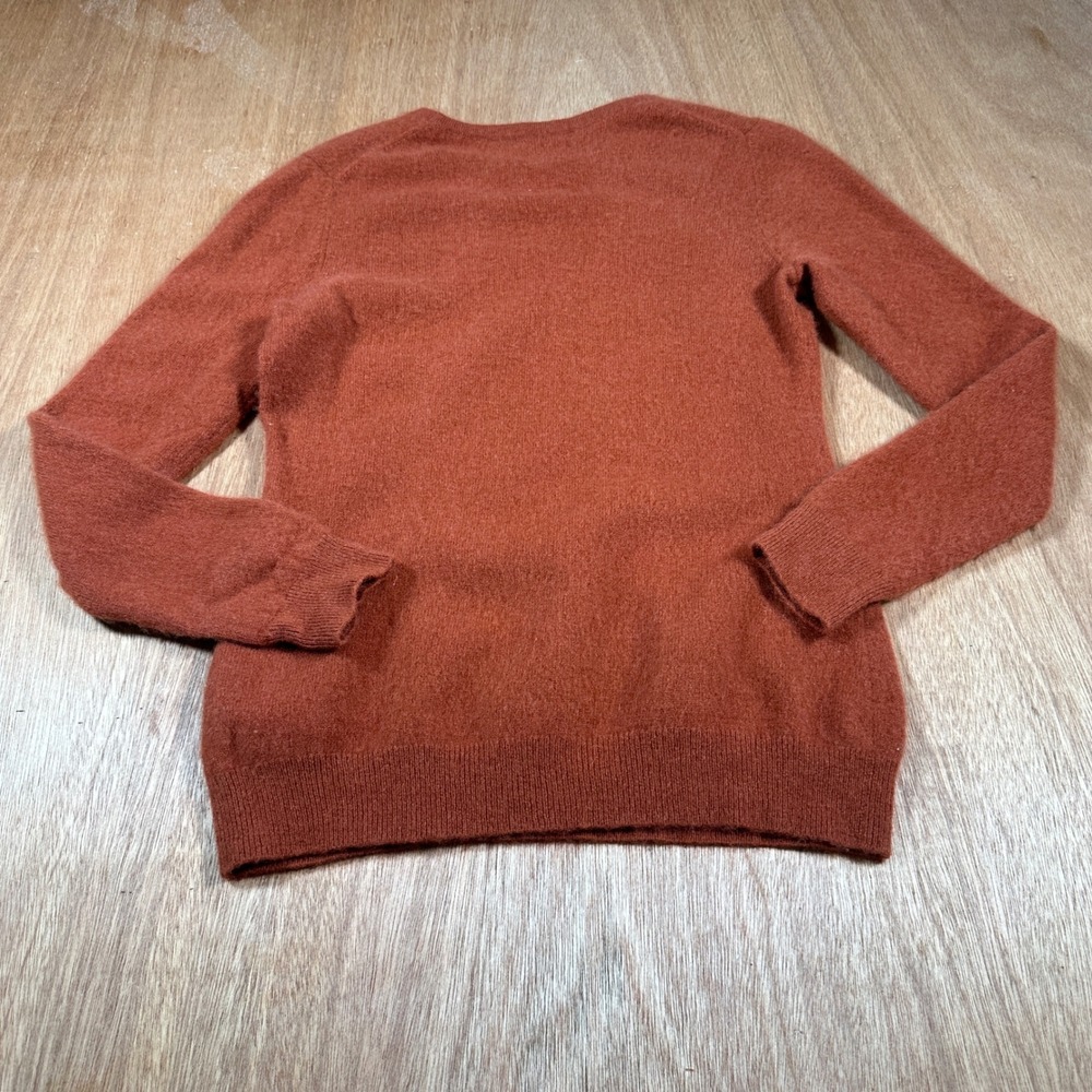 Charter Club Sweater Women M Rust Orange Cashmere Crewneck LS Luxury - Picture 2 of 10